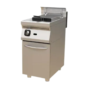 Friteuse gaz professionnelle 24 litres sur coffre inox marque Estufa pour restaurant luxe. - Maison d'Équipement du Chef - Casablanca