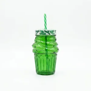 Bouteille à Jus en Verre 4 Pcs Bleu Vert R