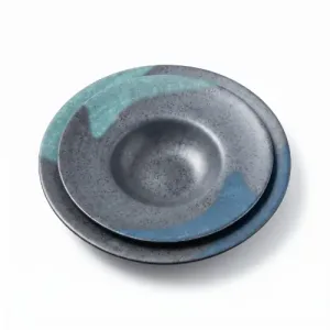 Assiette Creuse en Mélamine Noir Ø 29×16×5.5