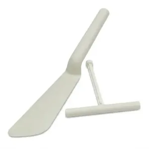 Spatule Coudee en Plastique Blanche Ø 33