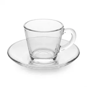Tasse et sous Tasse à Café en Verre