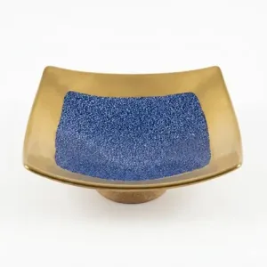Assiette Creuse Carre en Porcelaine Bleu