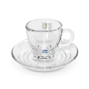 Tasse et sous Tasse à Café en Verre Ocean