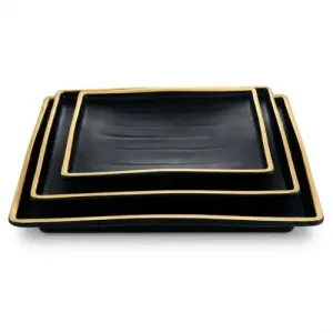 Assiette Creuse Carre en Mélamine Noir 29