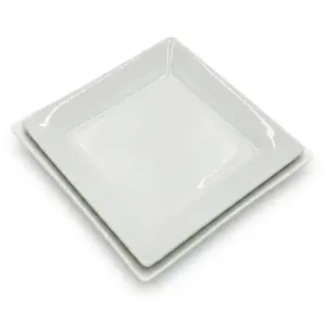 Assiette Carre en Porcelaine Ø 21.5×2.5 Jf20