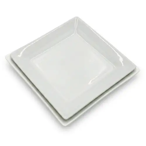 Assiette Carre en Porcelaine Ø 21.5×2.5 Jf20