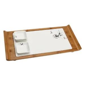 Assiette avec 2 Coupelles sur Support en
