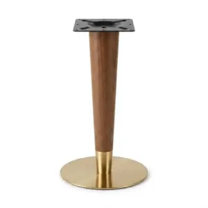 Pied Rond Tige Bois Forme V Base Gold