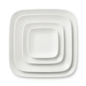 Assiette Carre en Porcelaine Blanc Dim 25×