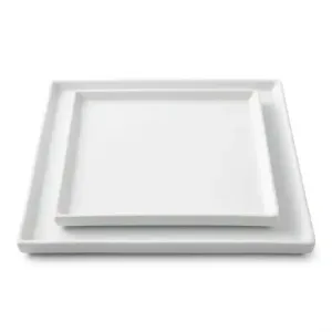 Assiette Carre en Porcelaine Blanc Ø 25×25
