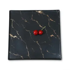 Assiette Carre en Porcelaine Noir Ø 26 cm
