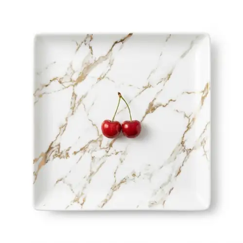 Assiette Carre en Porcelaine Blanc Ø 24 cm