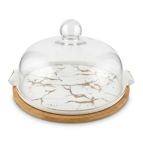 Cloche à Gâteaux Plateau en Porcelaine B