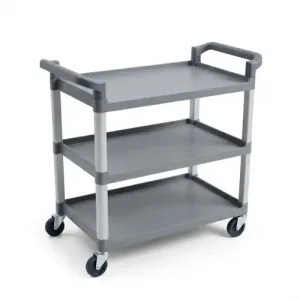 Chariot 3 Niveaux en Plastique Gris 104 cm