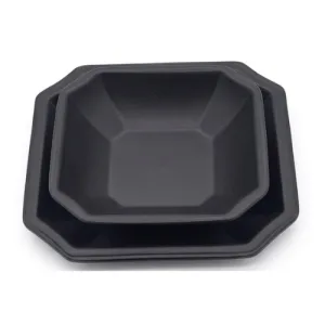 Assiette Carre en Mélamine Noir Ø 19.2×19.2×