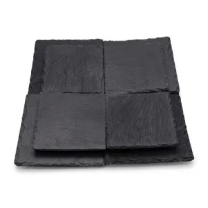 Assiette Carre en Mélamine Noir Ø 28×28×3/4