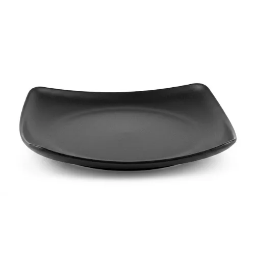 Assiette Carre en Mélamine Noir 19×19 165 g