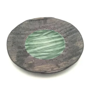 Assiette Asiatique Rond Striee en Porcelai